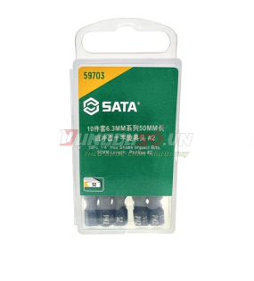 Bộ 10 đầu vít bake 1/4in, PH#2 Sata 59703