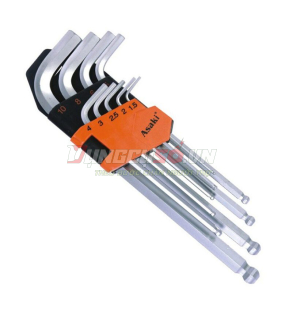 Bộ lục giác bi xi mờ 9 chi tiết Asaki AK-0409