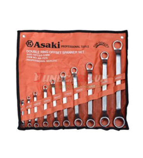 Bộ cờ lê vòng miệng 10 chi tiết xi bóng Asaki AK-6144