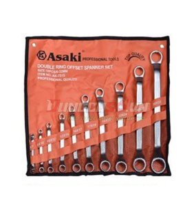 Bộ cờ lê vòng miệng 10 chi tiết xi mờ Asaki AK-7515
