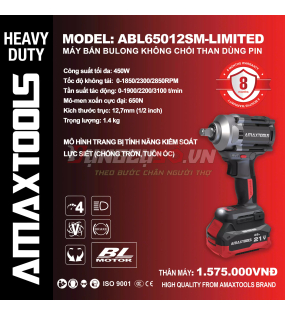 Máy siết bulong pin 21V Amaxtools ABL65012SM