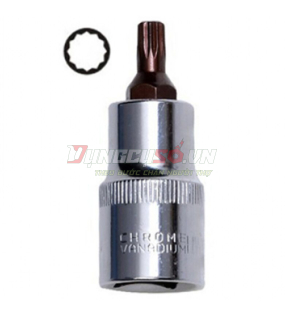 Đầu tuýp gắn mũi bông 12 cạnh (thép hợp kim cao cấp S2) M8 x 55mm Asaki AK-7294