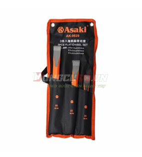Bộ đục sắt mũi dẹp Asaki AK-9629