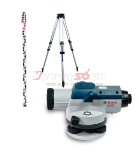 Bộ máy thủy bình GOL 26 D + chân máy  BT 160 + Cây mia GR 500 Bosch GOL 26 D SET - 0615A000PS