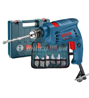 Máy khoan động lực 10mm (valy nhựa, bộ mũi khoan, đầu vít) Bosch GSB 10 RE SET - 06012161K0