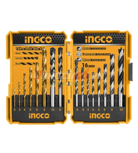Bộ 16 mũi khoan kim loại, bê tông và gỗ INGCO AKD9165