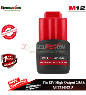 Pin 12V 2.5AH Milwaukee M12 HB2.5 ASIA