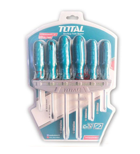 Bộ 6 tua vít dẹp và bake Total THTDC250601