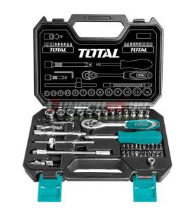 Bộ socket 45 chi tiết và cần 2 chiều Total THT141451