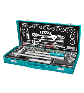 Bộ 24 cái socket 1/2 in và cần 2 chiều Total THT141253