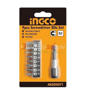 Bộ 9 đầu tua vít INGCO AKSD0071