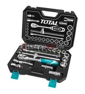 Bộ 25 cái socket 1/2 in và cần 2 chiều Total THT121251