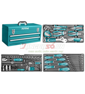 Bộ đồ nghề đựng trong hộp sắt 59 chi tiết Total THPTCS70971