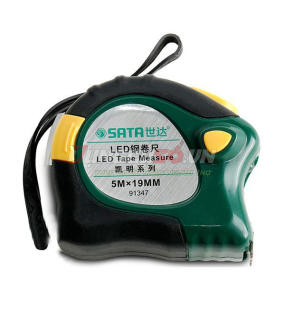 Thước cuốn thép có đèn 5.0m Sata 91347