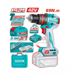 Máy khoan búa không chổi than dùng pin TOTAL TIDLI426981 (42V)