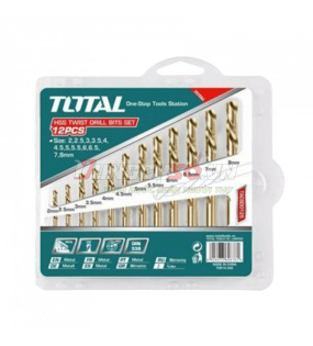 Bộ 12 mũi khoan kim loại 2-8mm Total TACSD0125