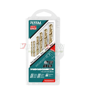 Bộ 6 mũi khoan kim loại HSS 2-8mm Total TACSD0605