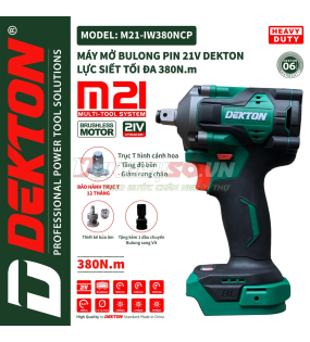 Thân máy siết bu lông 12.7mm pin 21V 380N.m Dekton M21-IW380NCP