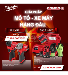 Combo Máy siết Bu Lông M12 FIWF12 Và Máy Vặn Vít M12 FID2 Milwaukee