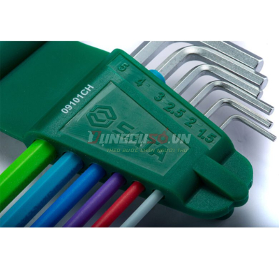 Bộ lục giác bi dài 9 chi tiết 1-10mm Sata 09101CH