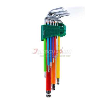 Bộ lục giác bi dài 9 chi tiết 1-10mm Sata 09101CH