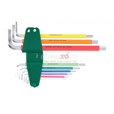 Bộ lục giác dài 9 chi tiết 1-10mm Sata 09103CH
