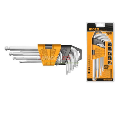 Bộ 9 Chìa Lục Giác Đầu Tròn 1.5-10mm INGCO HHK12091