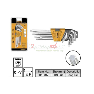 Bộ 9 Chìa Lục Giác Bông INGCO HHK13091