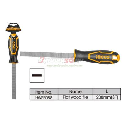 Giũa gỗ dẹp 200mm INGCO HWFF088
