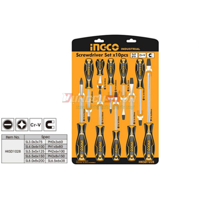 Bộ 10 tua vít INGCO HKSD1028