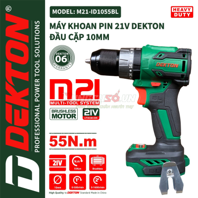 Thân máy khoan pin 3 chức năng Dekton M21-ID1055BL