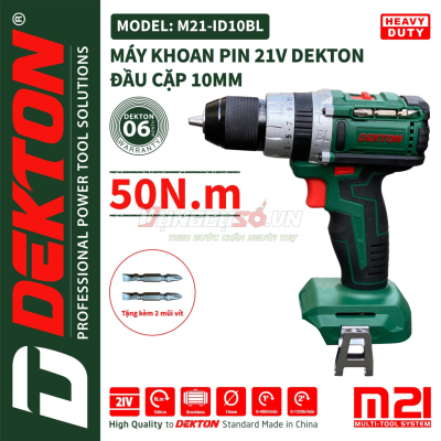 Thân máy khoan 10mm pin 21V Dekton M21-ID10BL