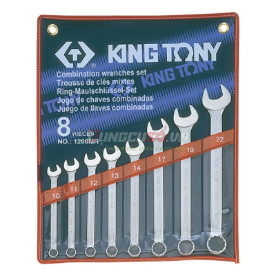 Bộ cờ lê vòng miệng 8 chi tiết 10-22mm Kingtony 1208MR