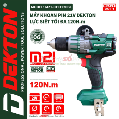 Máy khoan động lực Dekton M21-ID1320BL (Chưa Pin và Sạc)