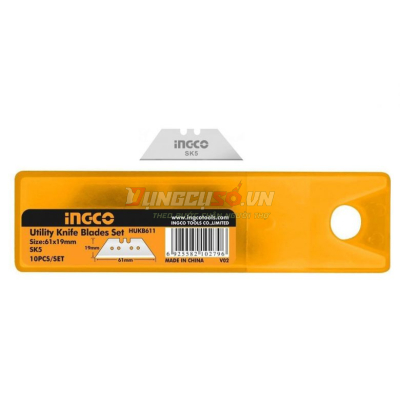 Bộ 10 lưỡi dao tiện dụng 61x19mm INGCO HUKB611