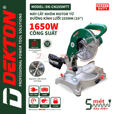 Máy cắt nhôm motor từ đường kính lưỡi 255mm Dekton DK-CN255MTT