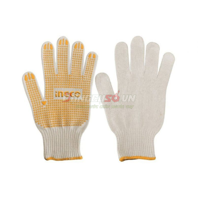 Găng Tay Dệt Kim và Có Đốm Chấm Nhựa PVC INGCO HGVK05