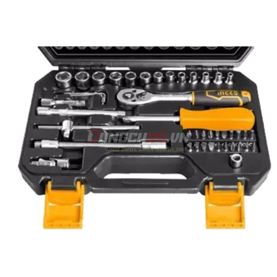 Bộ 45 đầu tuýp 1/4 in và cần 2 chiều INGCO HKTS14451