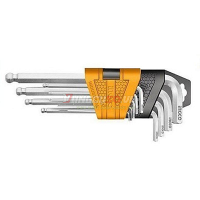 Bộ 9 Chìa Lục Giác Đầu Tròn 1.5-10mm INGCO HHK12092