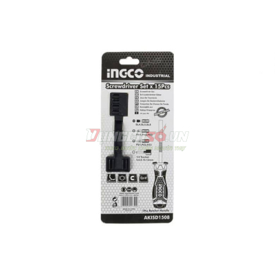 Bộ Tua Vít 15 Đầu INGCO AKISD1508