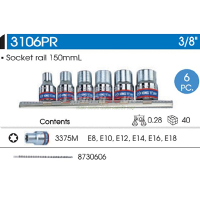 Bộ tuýp 3/8″ 6 chi tiết Kingtony 3106PR