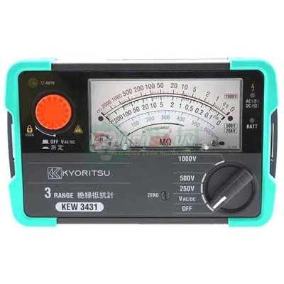 Đồng hồ đo điện trở cách điện (1000V/2GΩ,đo AC/DC) Kyoritsu 3431