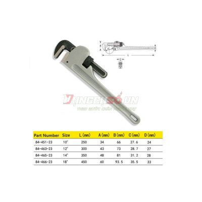 Mỏ lết răng 10″ AL Stanley 84-451-S