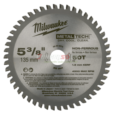 Lưỡi máy cưa đĩa cắt kim loại Milwaukee 48-40-4075