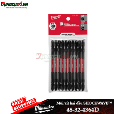 Đầu vặn vít dài (PH2-110mm) Milwaukee 48-32-4364D (bộ 10 mũi)