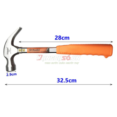 Búa nhổ đinh cán thép bọc nhựa 16 OZ / 454gr Asaki AK-0373