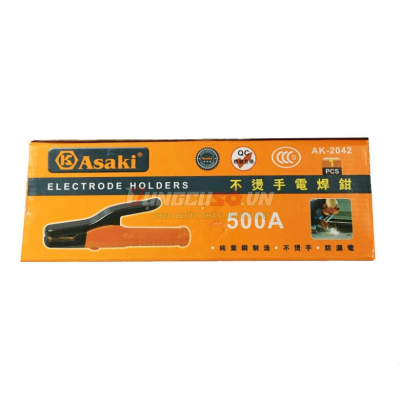 Kềm hàn điện cán chịu nhiệt 500A Asaki AK-2042