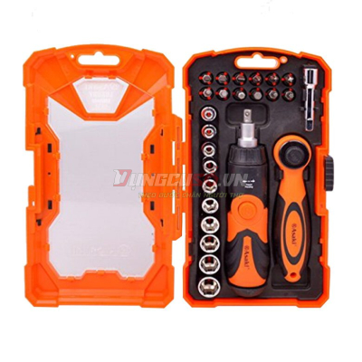 Bộ dụng cụ đa năng & tay vặn 2 chiều 33 chi tiết Asaki AK-6358