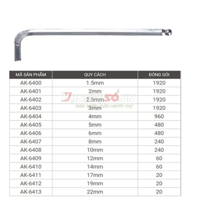 Lục giác bi 4mm Asaki AK-6404