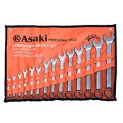 Bộ cờ lê vòng miệng 14 chi tiết xi mờ Asaki AK-7505